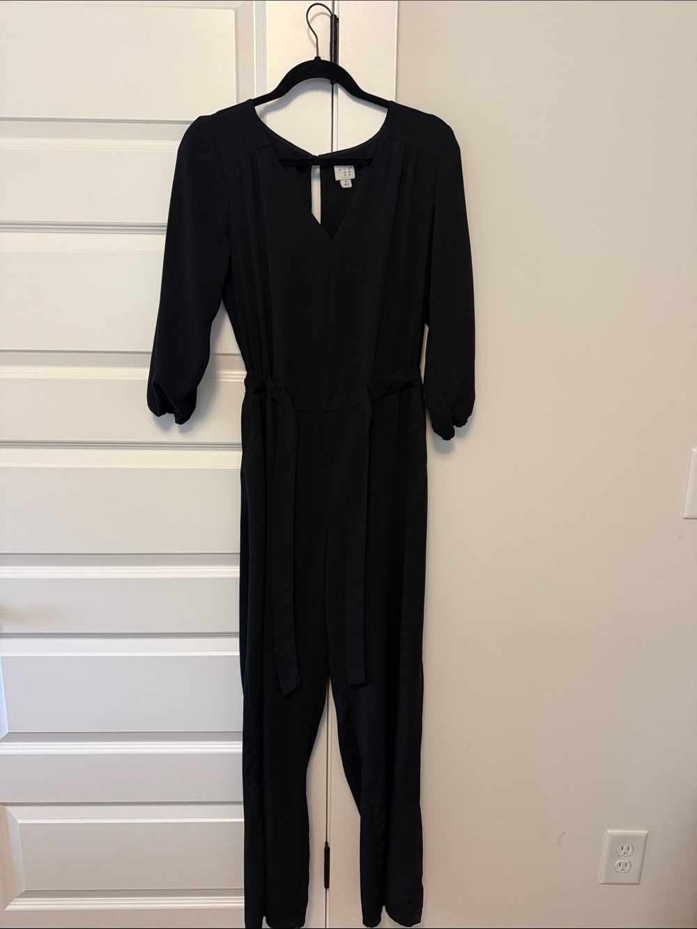 a new day Black Jumpsuit with Tie Waist